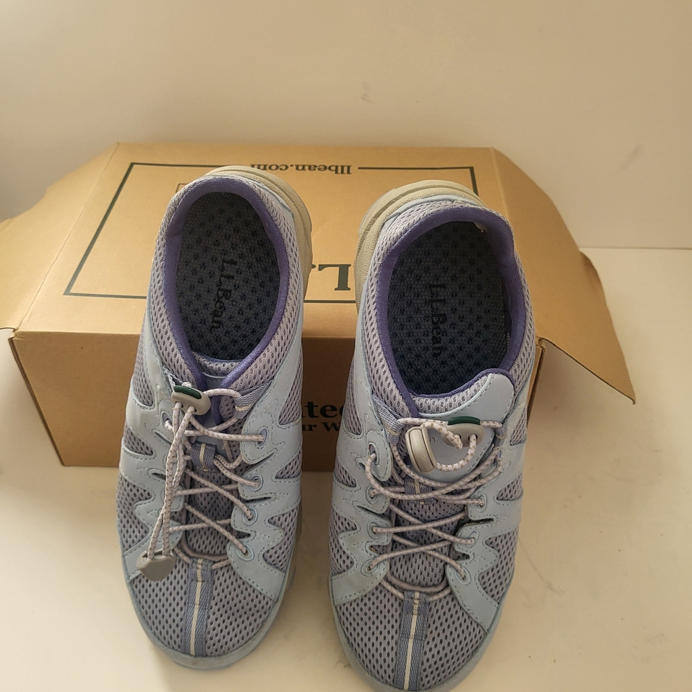 L.L. Bean Light Blue and Gray Sneakers 8 Wide